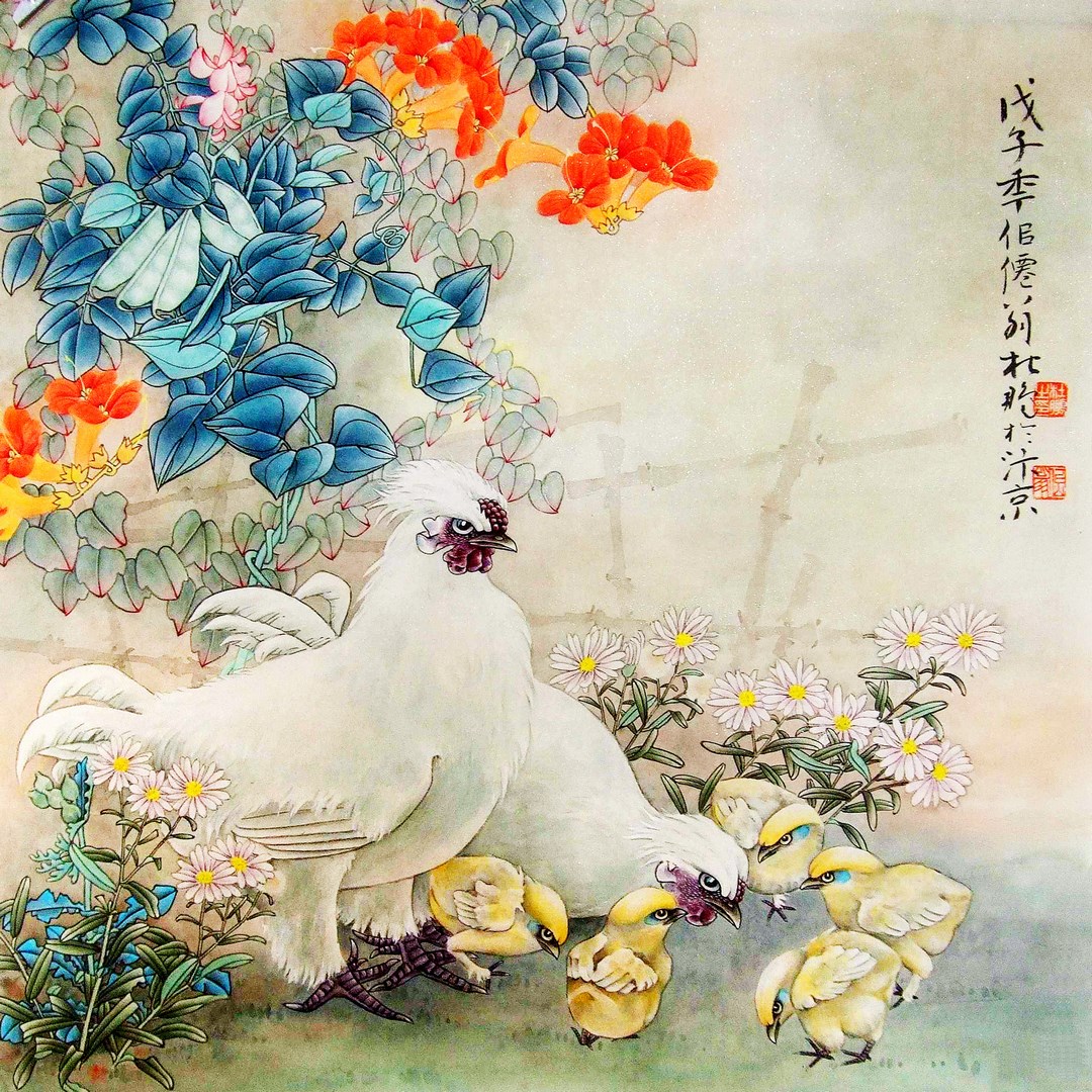 誉为“五德之禽”的国画公鸡合集