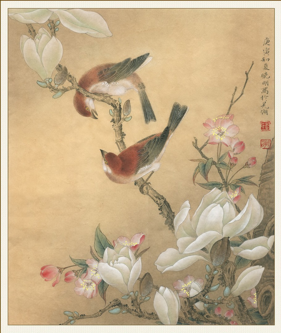历代名家黄鹂鸟国画图片5副合集