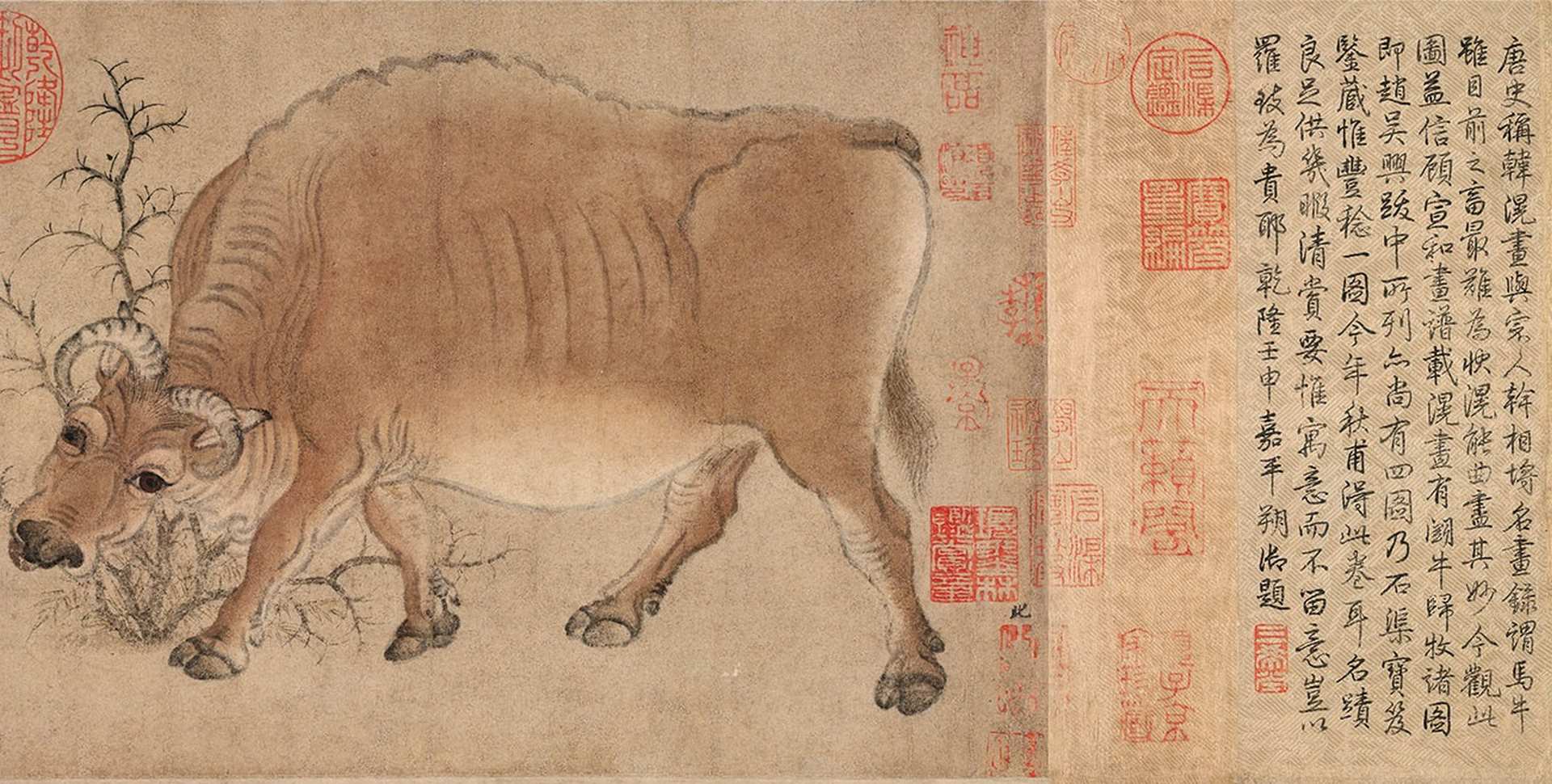 唐代韩滉五牛图全卷高清纸本