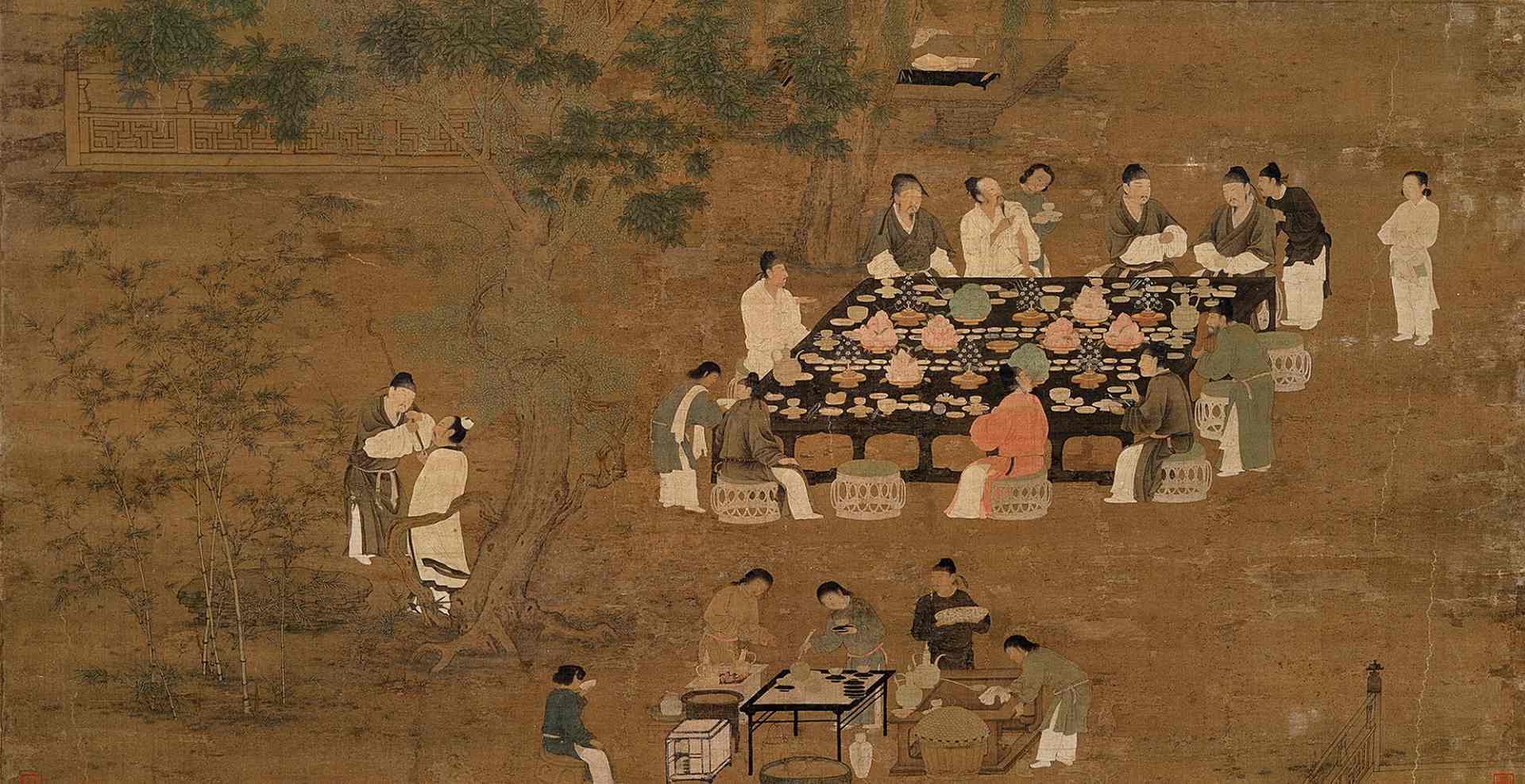 北宋赵佶文会图高清绢本