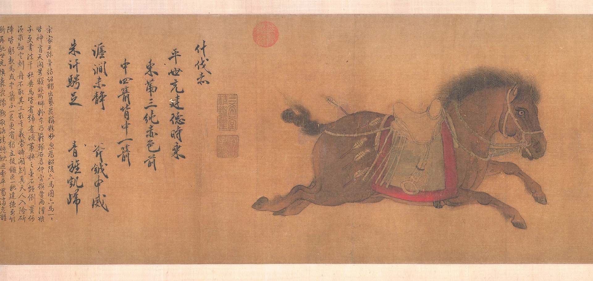 金赵霖昭陵六骏图卷高清绢本
