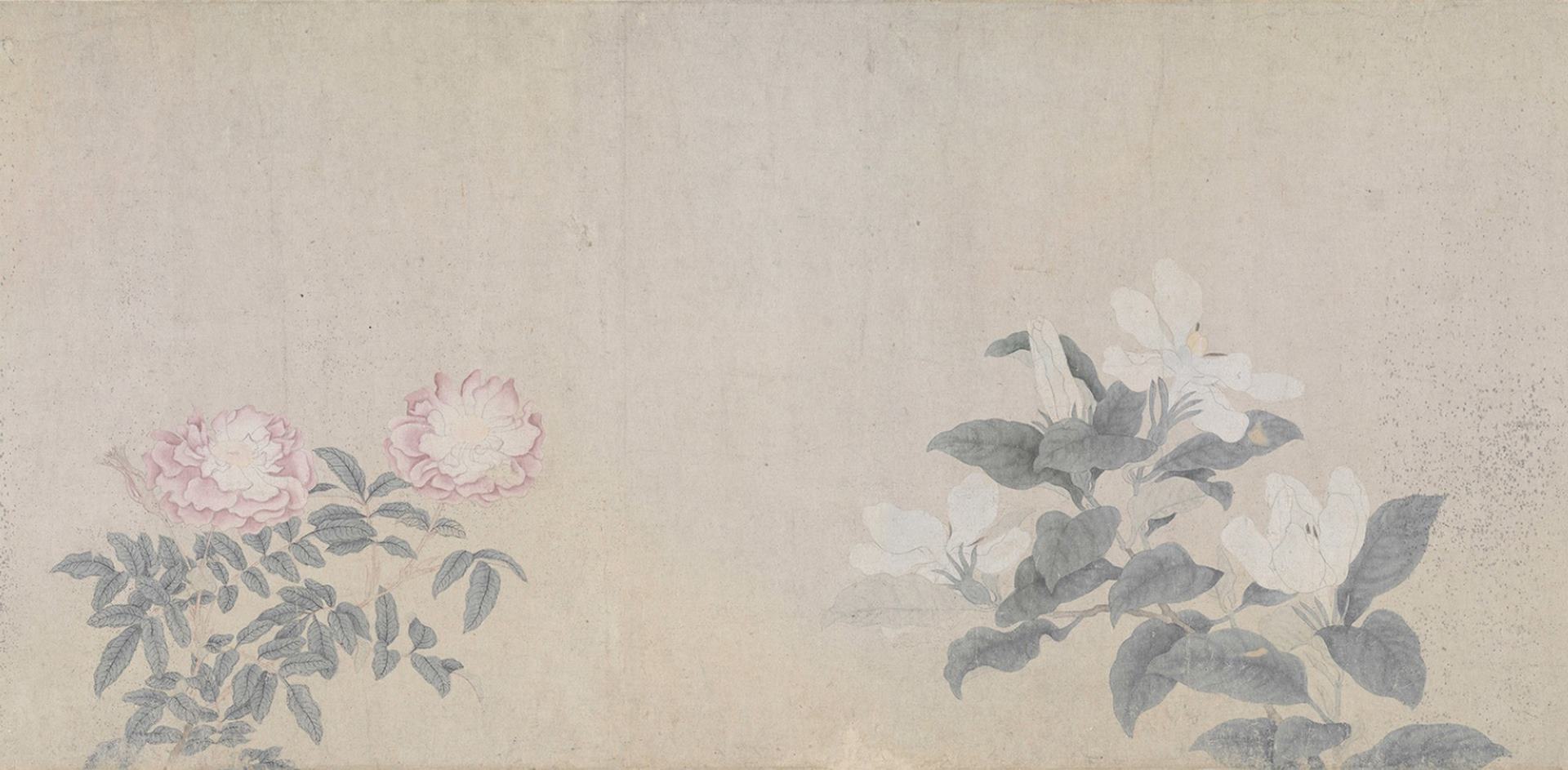 元钱选八花图卷高清全卷纸本