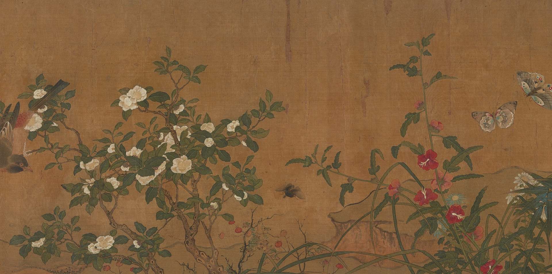 元钱选花鸟图卷高清纸本
