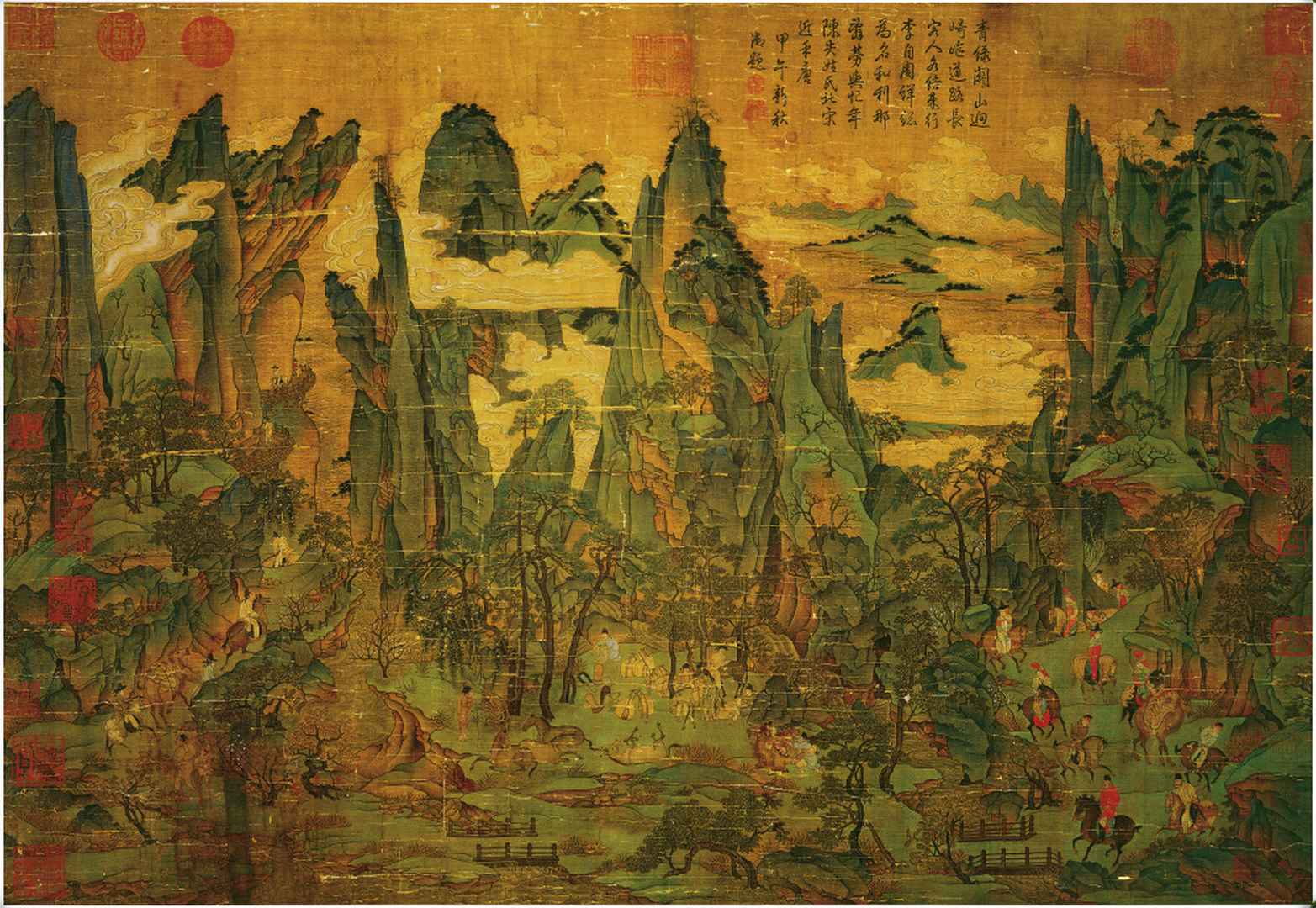 唐李昭道明皇幸蜀图高清绢本