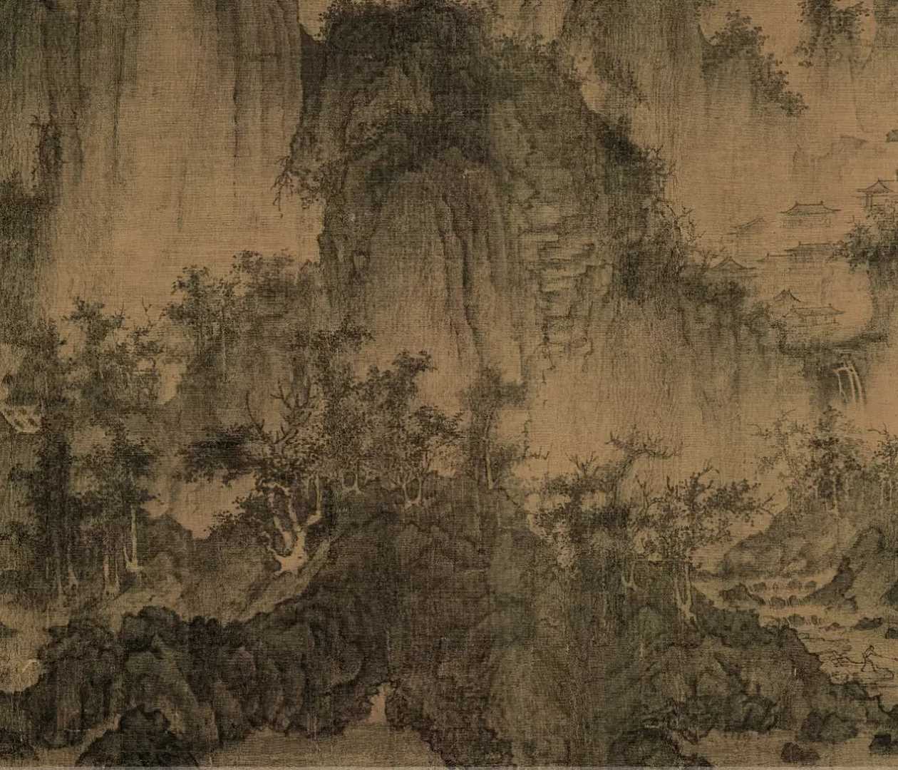 北宋李成茂林远岫图高清绢本