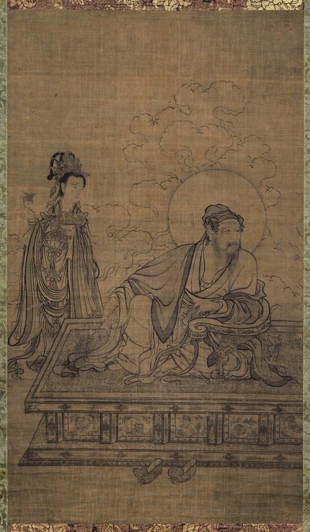 宋李公麟维摩居士像高清绢本