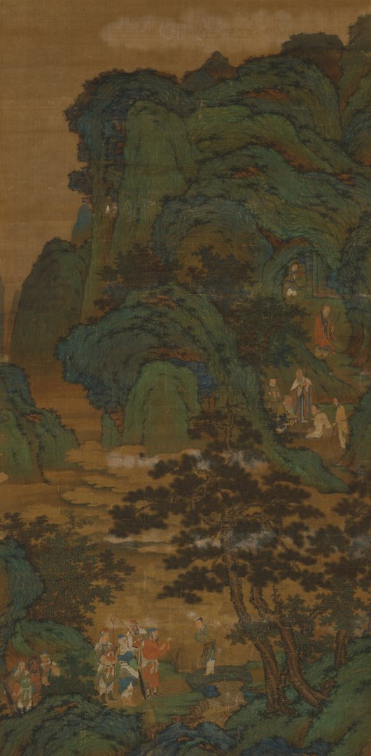 元佚名商山四皓图轴超清绢本