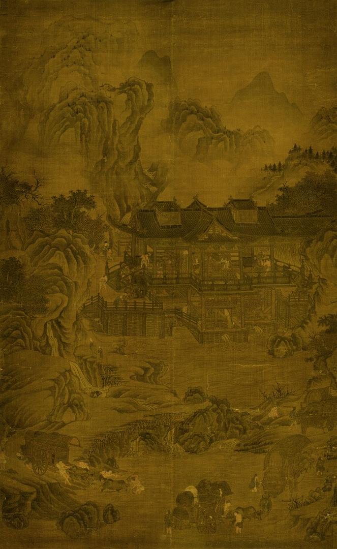 元佚名山溪水磨图超清绢本