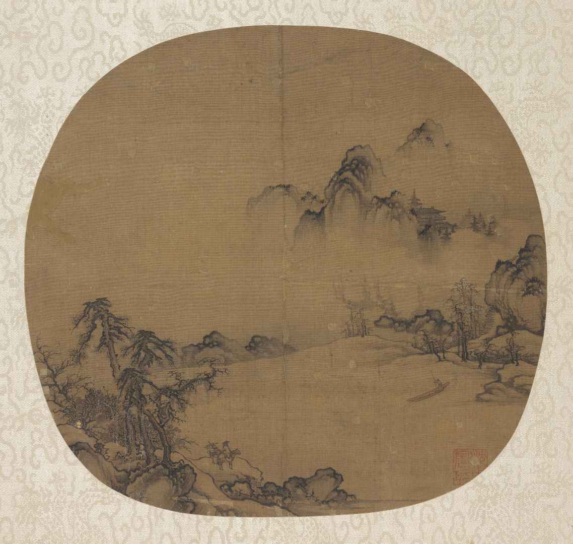 元寒江待渡图超清绢本（纳尔逊）