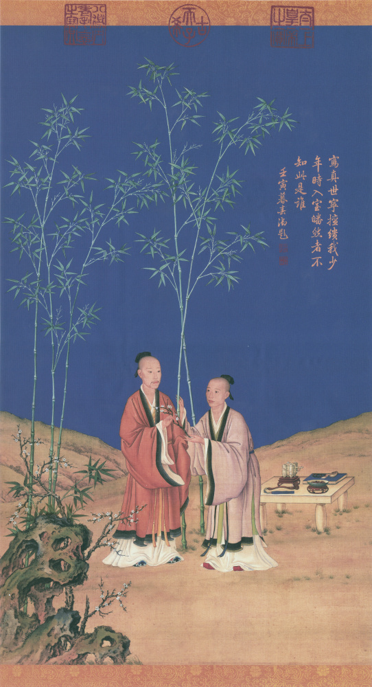 清郎世宁平安春信图超清绢本
