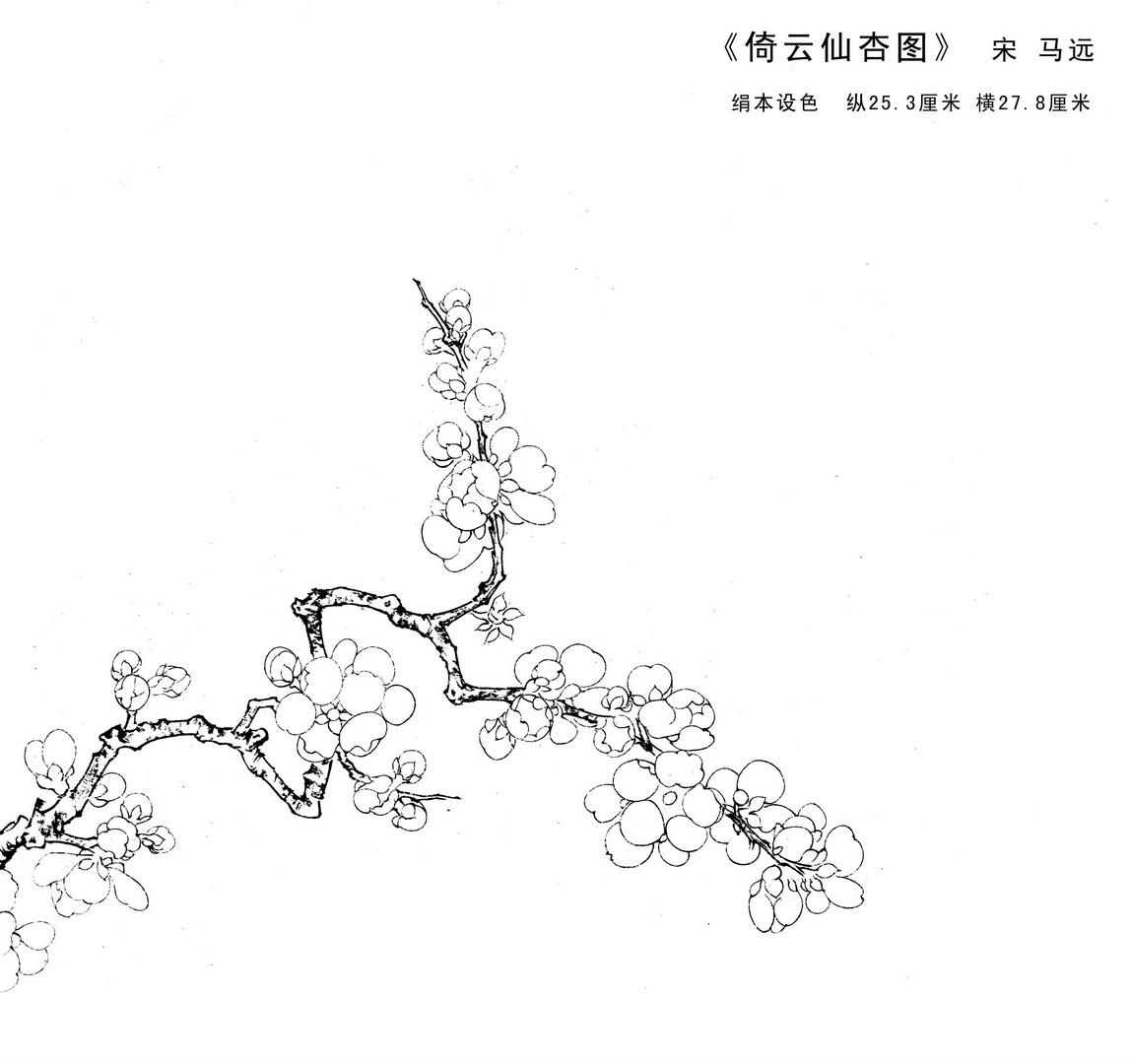 宋代工笔花鸟马远倚云仙杏图