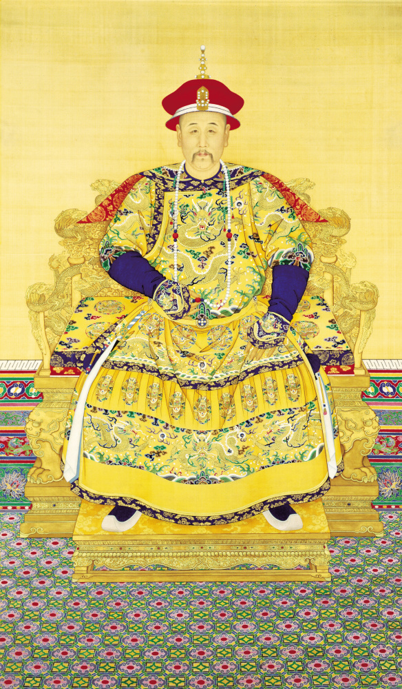 清郎世宁雍正朝服像轴超清绢本