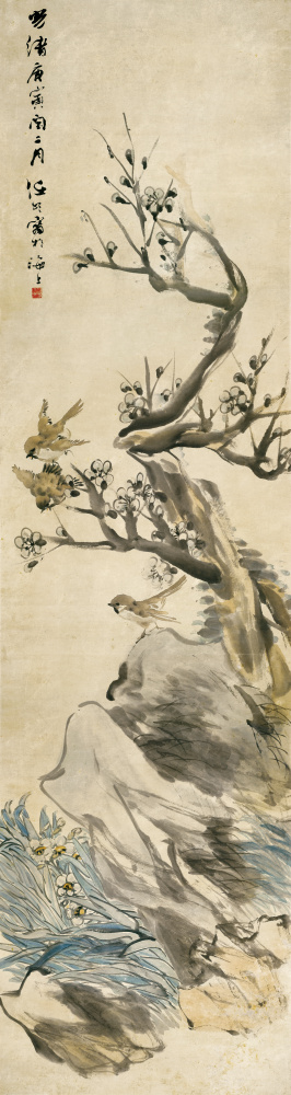清任伯年雀图超清纸本