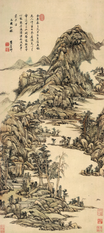 清王原祁设色山中早春图超清纸本