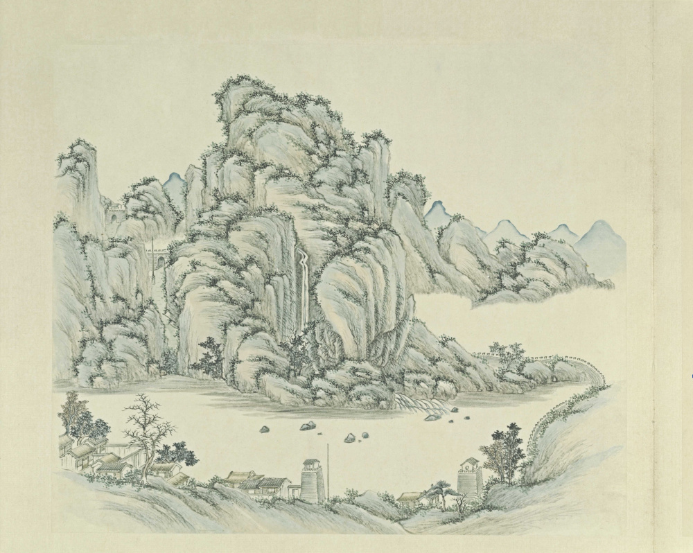 清张若澄燕山八景图-居庸叠翠