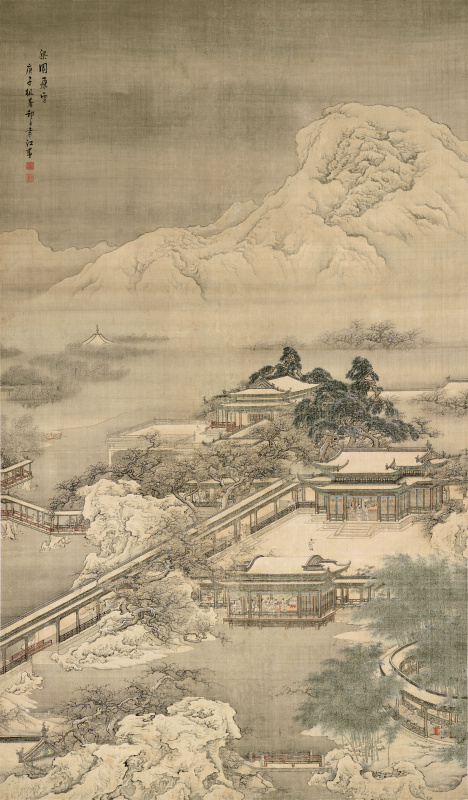 清袁江梁园飞雪超清绢本