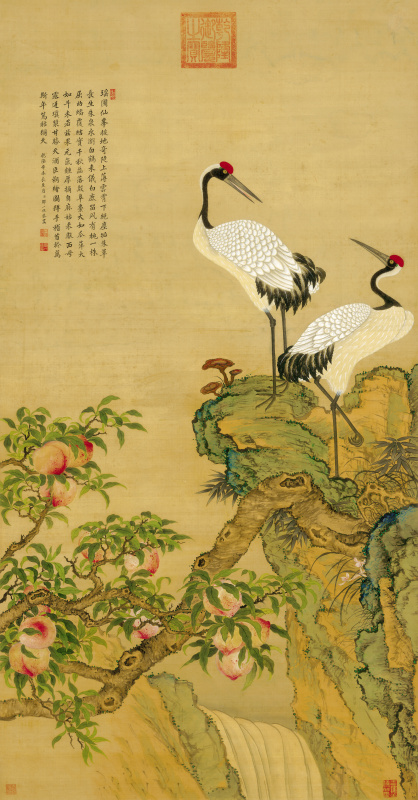 清邹一桂蟠桃图超清纸本